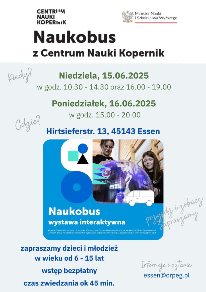Naukobus w Essen w dniach 15-16. czerwca 2025